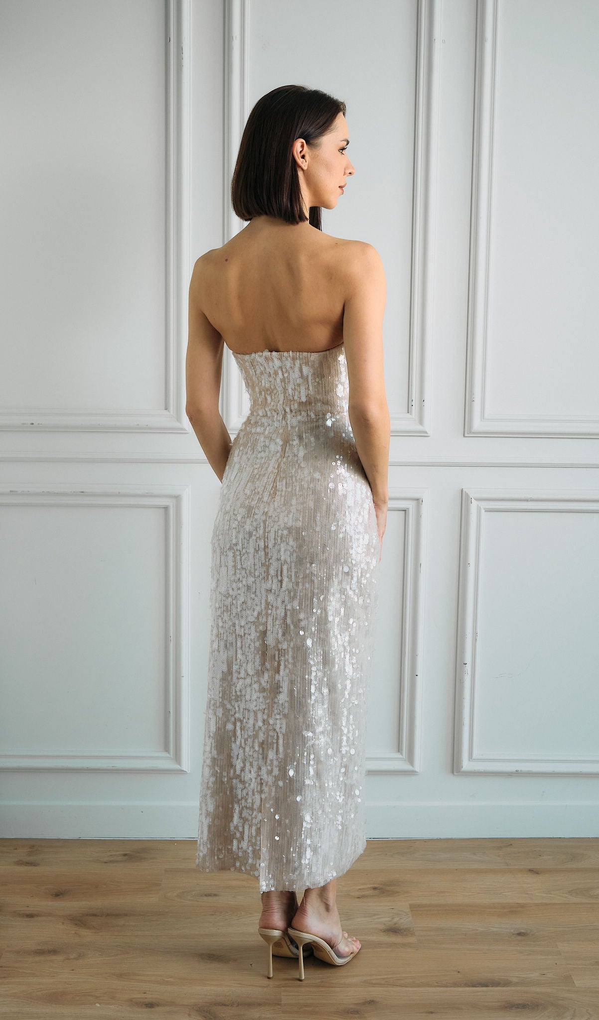 Pearl Sequin Bustier Dress